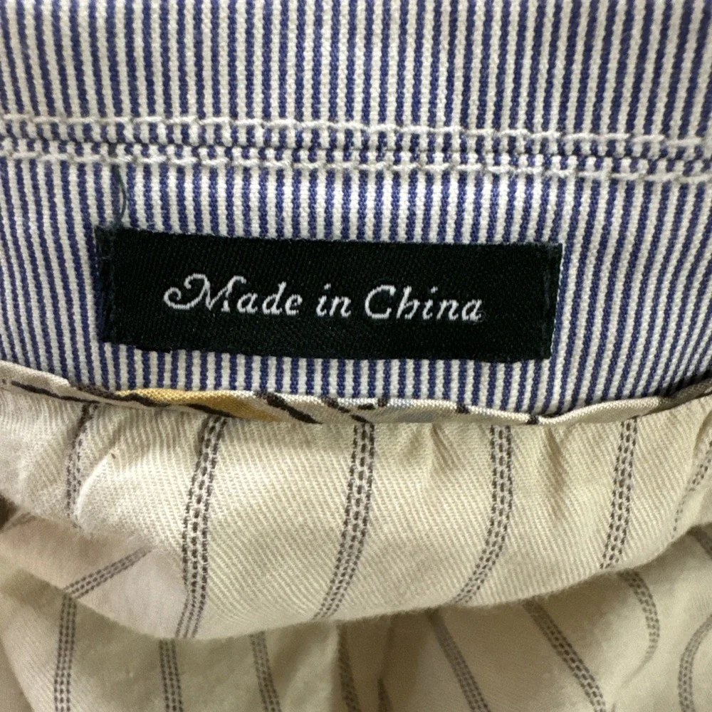 J Crew Seersucker Cotton Blazer Blue White Striped Sport Coat Jacket Sz L 42R